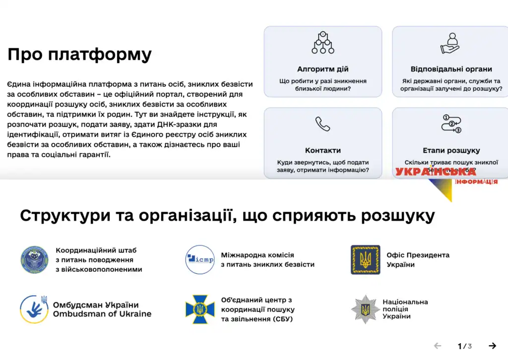 платформа для пошуку зниклого безвісти куди звертатись