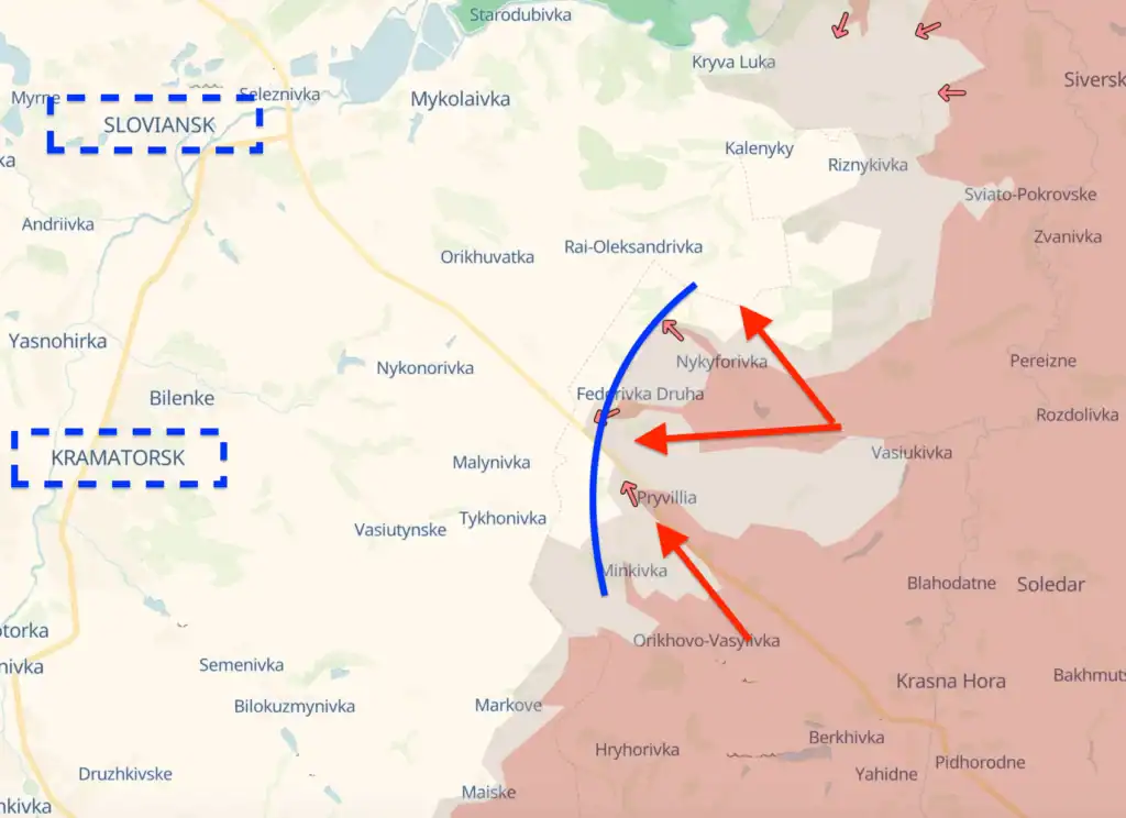 наступ росіян на краматорсь та словʼянськ