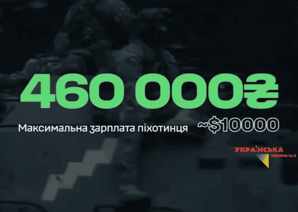 запис про максимальну зарплату піхотинця 460 000 гривень за новим контрактом